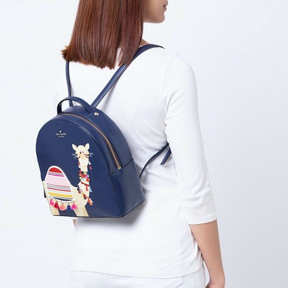 🆕Kate Spade Spice Camel Blue Sammi Backpack Bag - Picture 7 of 8
